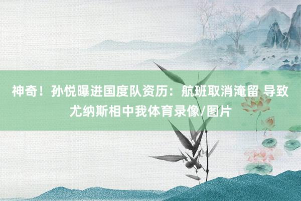 神奇！孙悦曝进国度队资历：航班取消淹留 导致尤纳斯相中我体育录像/图片