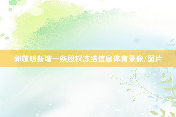 郭敬明新增一条股权冻结信息体育录像/图片