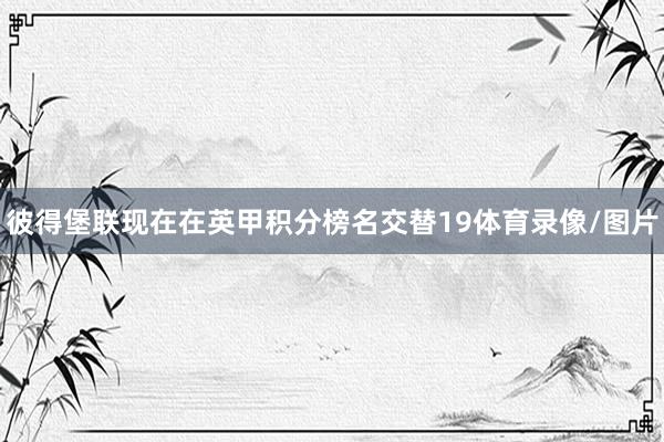 彼得堡联现在在英甲积分榜名交替19体育录像/图片