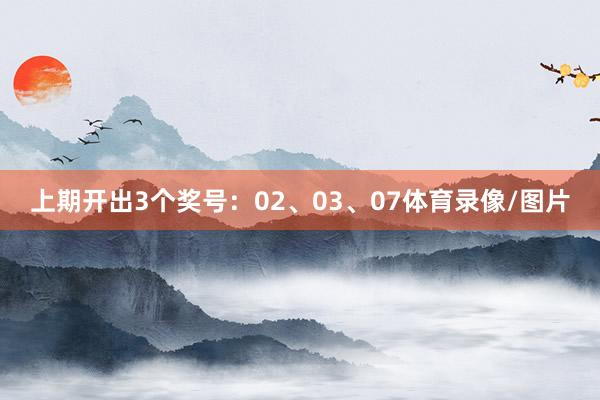 上期开出3个奖号：02、03、07体育录像/图片