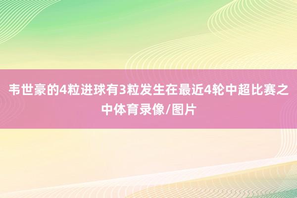 韦世豪的4粒进球有3粒发生在最近4轮中超比赛之中体育录像/图片