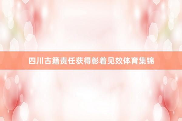 四川古籍责任获得彰着见效体育集锦