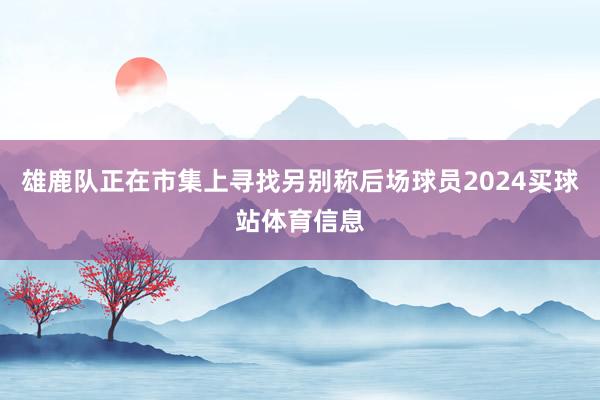 雄鹿队正在市集上寻找另别称后场球员2024买球站体育信息