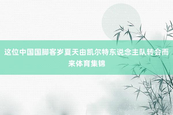 这位中国国脚客岁夏天由凯尔特东说念主队转会而来体育集锦
