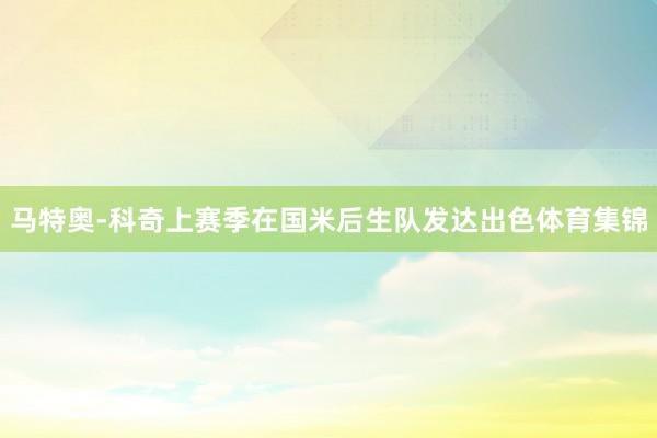 马特奥-科奇上赛季在国米后生队发达出色体育集锦