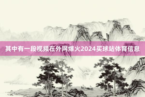 其中有一段视频在外网爆火2024买球站体育信息