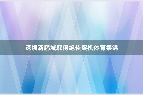 深圳新鹏城取得绝佳契机体育集锦
