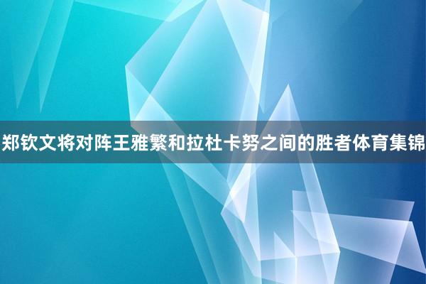 郑钦文将对阵王雅繁和拉杜卡努之间的胜者体育集锦