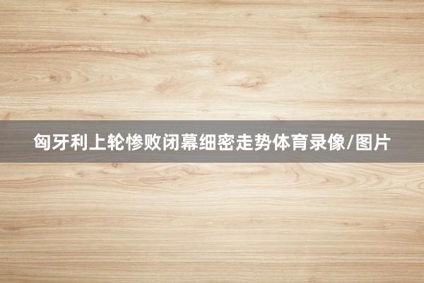 匈牙利上轮惨败闭幕细密走势体育录像/图片