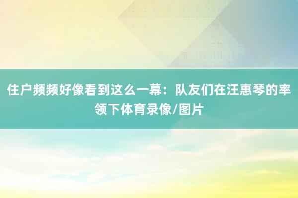 住户频频好像看到这么一幕：队友们在汪惠琴的率领下体育录像/图片