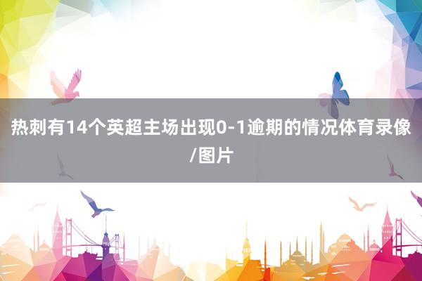 热刺有14个英超主场出现0-1逾期的情况体育录像/图片