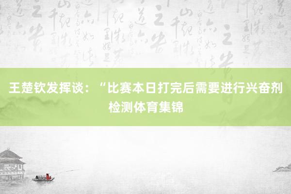 王楚钦发挥谈：“比赛本日打完后需要进行兴奋剂检测体育集锦