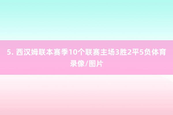 5. 西汉姆联本赛季10个联赛主场3胜2平5负体育录像/图片