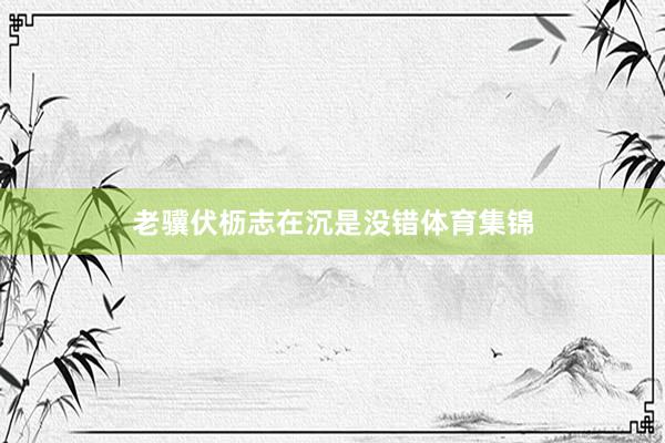 老骥伏枥志在沉是没错体育集锦