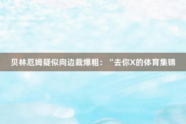 贝林厄姆疑似向边裁爆粗:“去你X的体育集锦