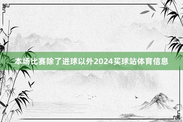 本场比赛除了进球以外2024买球站体育信息