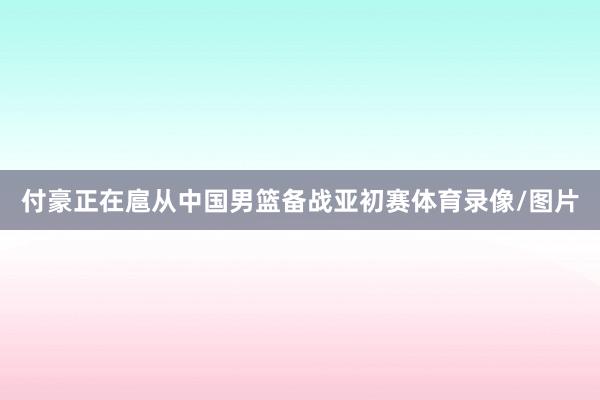付豪正在扈从中国男篮备战亚初赛体育录像/图片