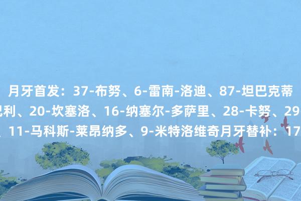 月牙首发:37-布努、6-雷南-洛迪、87-坦巴克蒂、5-布莱希、3-库利巴利、20-坎塞洛、16-纳塞尔-多萨里、28-卡努、29-萨勒姆-多萨里(C)、11-马科斯-莱昂纳多、9-米特洛维奇月牙替补:17-阿尔-亚米、50-阿卜杜勒拉赫、4-哈利法、88-哈马德、12-沙赫拉尼、24-默特卜、22-米林科维奇、7-哈利德、15-阿尔-卡塔尼、38-图尔基、99-哈姆丹 体育录像/图片