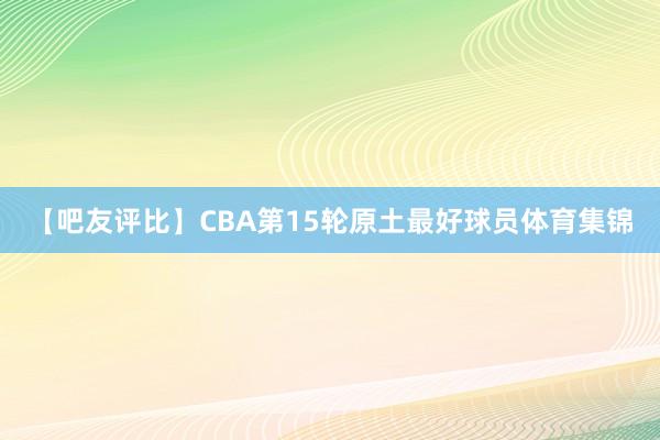 【吧友评比】CBA第15轮原土最好球员体育集锦