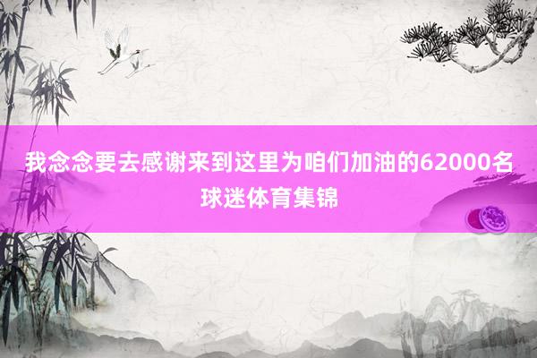 我念念要去感谢来到这里为咱们加油的62000名球迷体育集锦