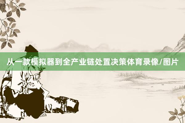 从一款模拟器到全产业链处置决策体育录像/图片