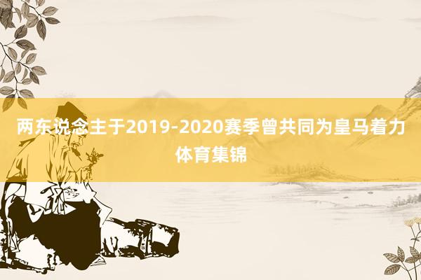 两东说念主于2019-2020赛季曾共同为皇马着力体育集锦