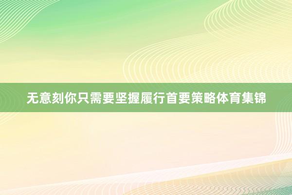 无意刻你只需要坚握履行首要策略体育集锦