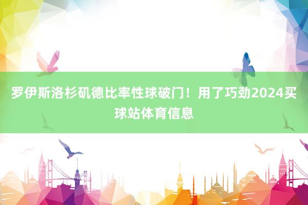 罗伊斯洛杉矶德比率性球破门！用了巧劲2024买球站体育信息