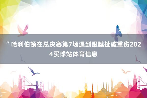 ”　　哈利伯顿在总决赛第7场遇到跟腱扯破重伤2024买球站体育信息