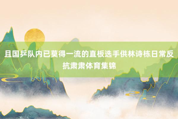 且国乒队内已莫得一流的直板选手供林诗栋日常反抗肃肃体育集锦
