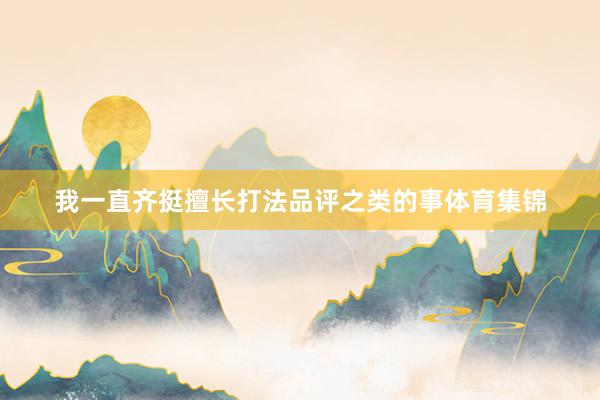 我一直齐挺擅长打法品评之类的事体育集锦