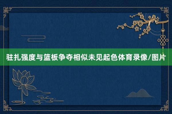 驻扎强度与篮板争夺相似未见起色体育录像/图片