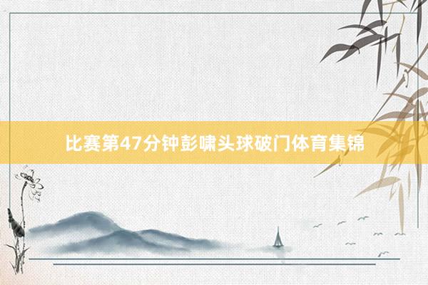 比赛第47分钟彭啸头球破门体育集锦
