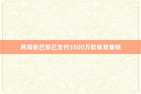 两周前巴黎已支付5500万欧体育集锦
