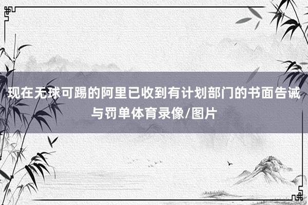 现在无球可踢的阿里已收到有计划部门的书面告诫与罚单体育录像/图片