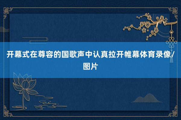 开幕式在尊容的国歌声中认真拉开帷幕体育录像/图片