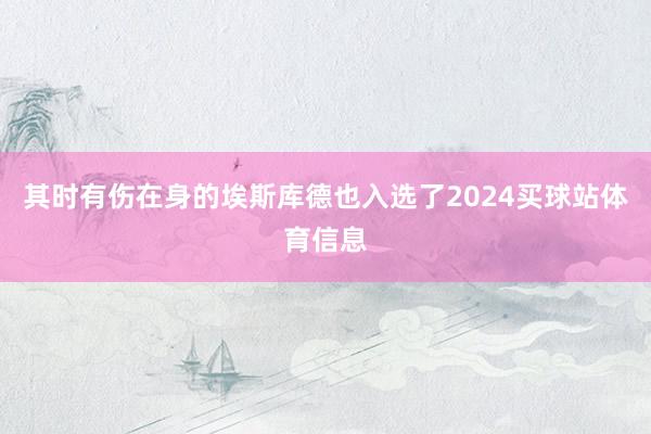 其时有伤在身的埃斯库德也入选了2024买球站体育信息