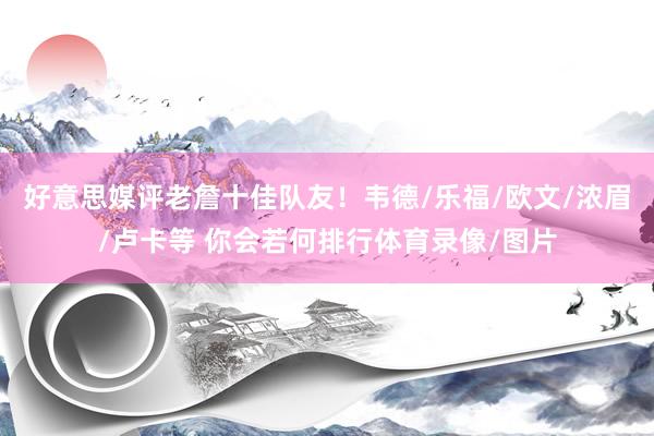 好意思媒评老詹十佳队友！韦德/乐福/欧文/浓眉/卢卡等 你会若何排行体育录像/图片