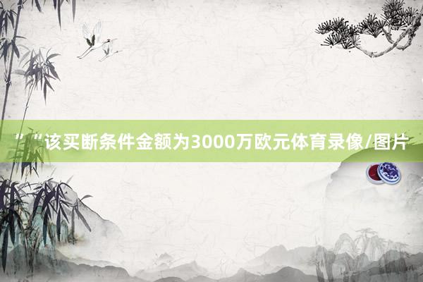 ”“该买断条件金额为3000万欧元体育录像/图片