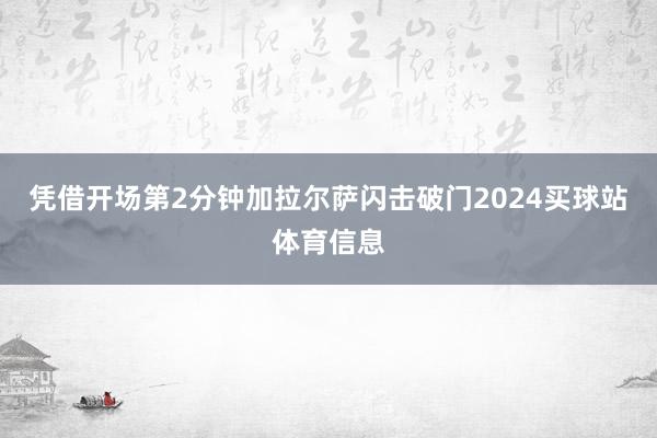 凭借开场第2分钟加拉尔萨闪击破门2024买球站体育信息
