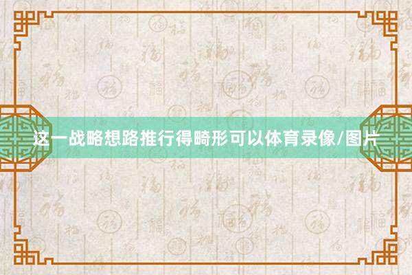 这一战略想路推行得畸形可以体育录像/图片
