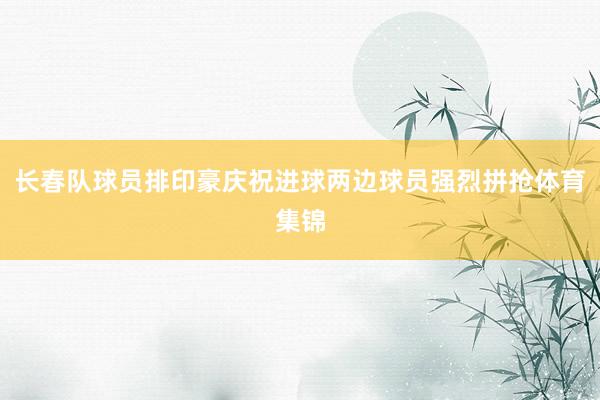 长春队球员排印豪庆祝进球两边球员强烈拼抢体育集锦